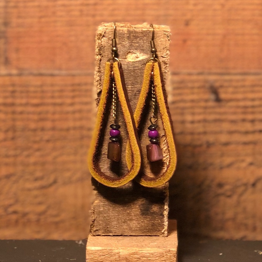 Upcyc Leather - Vintage upcycled earrings